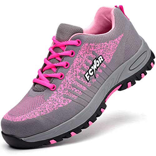 SROTER Unisex Zapatillas de Seguridad con Puntera de Acero Hombre Mujer Zapatos de Trabajo Transpirables Antideslizante Ligeras Comodas Zapatillas de Senderismo