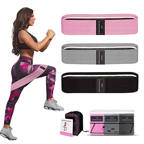 SSAWcasa Bandas de Resistencia Glúteos Bandas Elasticas Fitness con 3 Niveles Ejercicios en Piernas Glúteos y Brazos 3 Bandas de Tela para Yoga, Pilates Crossfit Estiramientos Fuerza de Cadera