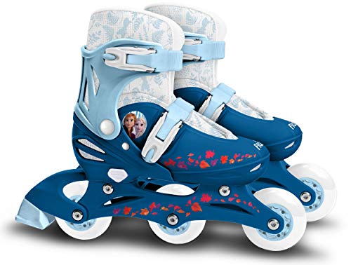 Stamp Sas- Frozen II Adjustable Two in One 3 Wheels Skate, Color Blue, Sizes 27-30 (RN244301)