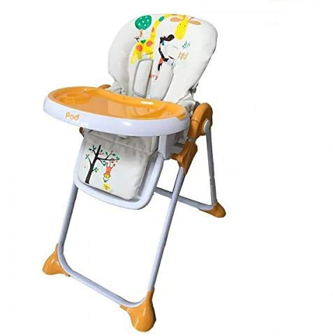 Star Ibaby Pod Giraffe - Trona para Bebes Reclinable, Altura Regulable en 6 Posiciones, Doble Bandeja Extraible, Blanco