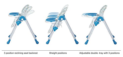 Star Ibaby Pod Giraffe - Trona para Bebes Reclinable, Altura Regulable en 6 Posiciones, Doble Bandeja Extraible, Blanco