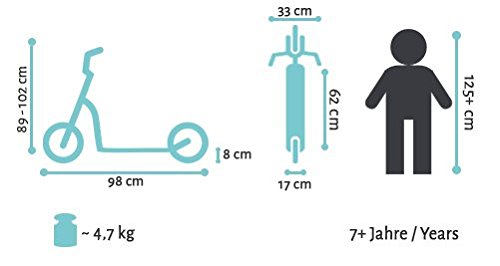 STAR SCOOTER Patinete Patineta Scooter Plegable XXL para niños y niñas a Partir de 6-7 años y Adultos para Ciudad | 205 mm Edición mas Ancha, con más Espacio para los pies | Blanco & Lila