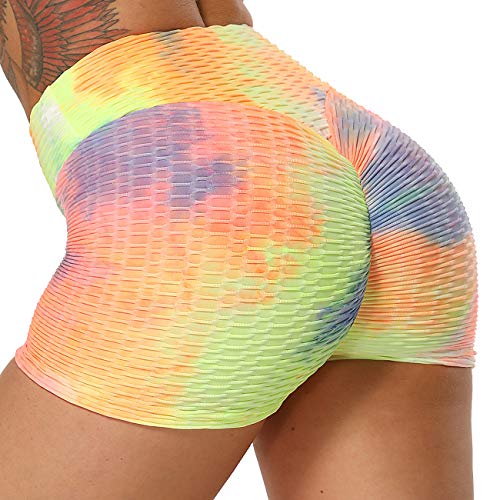STARBILD Shorts de Fitness Moda Mallas Pántalones Cortos Deportivos de Skinny Elástico Alta Cintura para Mujer Yoga Gimnasio Rainbow Small STARBILD Shorts de Fitness Moda Mallas Pántalones Cortos Deportivos de Skinny Elástico Alta Cintura para Mujer Yoga Gimnasio Rainbow Small