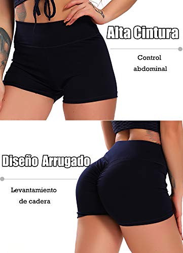 STARBILD Shorts Pantalones Deportes Cortos de Fitness Mallas para Mujer Elástico de Alta Cintura para Correr Gimnasio Gym #1 Classic-Azul Marino M STARBILD Shorts Pantalones Deportes Cortos de Fitness Mallas para Mujer Elástico de Alta Cintura para Correr Gimnasio Gym #1 Classic-Azul Marino M