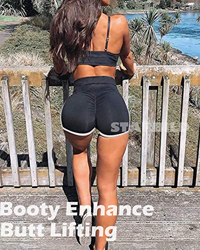STARBILD Shorts Pantalones Deportes Cortos de Fitness Mallas para Mujer Elástico de Alta Cintura para Correr Gimnasio Gym #2 Sexy-Negro S STARBILD Shorts Pantalones Deportes Cortos de Fitness Mallas para Mujer Elástico de Alta Cintura para Correr Gimnasio Gym #2 Sexy-Negro S