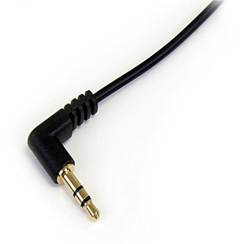 StarTech MU1MMSRA - Cable Delgado de Audio estéreo, 3.5 mm, 30 cm, acodado con ángulo Recto