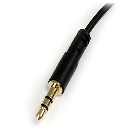 StarTech MU1MMSRA - Cable Delgado de Audio estéreo, 3.5 mm, 30 cm, acodado con ángulo Recto