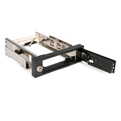 StarTech.com HSB100SATBK - Rack móvil para Disco Duro SATA de 3.5" sin Bandeja removible para bahía 5.25" (trayless de Intercambio en Caliente)