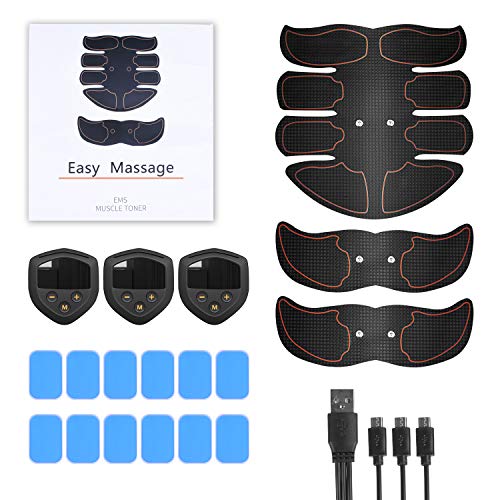 STARTOGOO Electroestimulador Muscular Abdominales Cinturón EMS Estimulador Muscular Abdominal con Abs Trainer USB Recargable para Trainer para Gimnasio en Fitness, Hombres y Mujeres TM08 STARTOGOO Electroestimulador Muscular Abdominales Cinturón EMS Estimulador Muscular Abdominal con Abs Trainer USB Recargable para Trainer para Gimnasio en Fitness, Hombres y Mujeres TM08