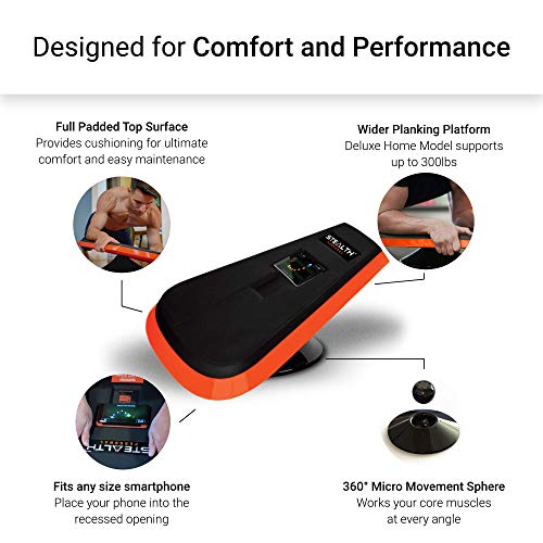 Stealth Core Trainer Personal - Entrenamiento dinámico abdominal, tabla de fitness interactiva con tecnología GamePlay para una espalda saludable y un núcleo fuerte (naranja)