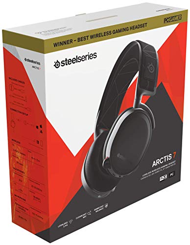 Steelseries Arctis 7 Auriculares De Juego, Inalámbricos Sin Pérdidas, Dts Headphone: X V2.0 Surround Para Pc Y PlayStation 4, Negro