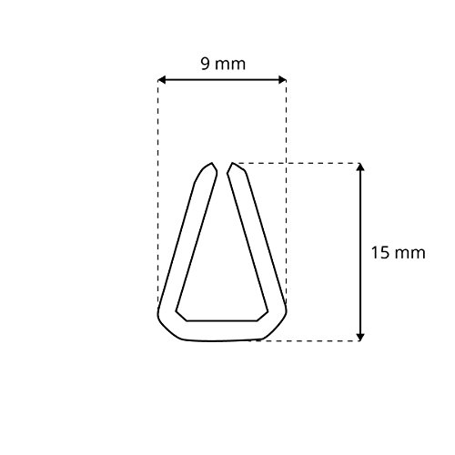 STEIGNER Junta de borde de goma S-1087 Negro 9x15 mm 3 m Perfil de goma Protección de borde de sujeción Perfil de refuerzo U