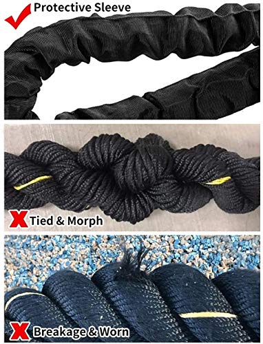 STENSED Battle Rope - Cuerda de Batalla con Kit de Correa de Anclaje 100% poliéster Dacron 9/12/15 m diámetro 38/50 Ideal para Crossfit Musculación, Cardio Training (3.8CM*12M.Lenght) STENSED Battle Rope - Cuerda de Batalla con Kit de Correa de Anclaje 100% poliéster Dacron 9/12/15 m diámetro 38/50 Ideal para Crossfit Musculación, Cardio Training (3.8CM*12M.Lenght)