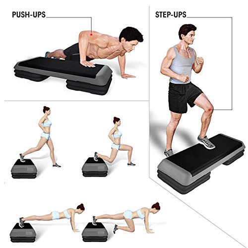 Step Fitness Escalón Ejercicio Stepper Surface Tablero aeróbico de 3 niveles Ajustable antideslizante Aerobic Stepper Home Gym Fitness Training Ejercicio Workout Step Block Board Step Aeróbic Escalón