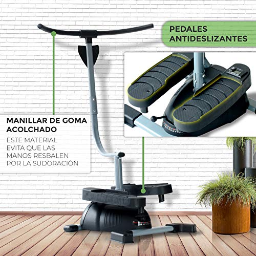 Stepper Fitness Cardio Twister. Ejercita Glúteos, Piernas, Cintura, Abdominales y Brazos. Pantalla Digital de Control.