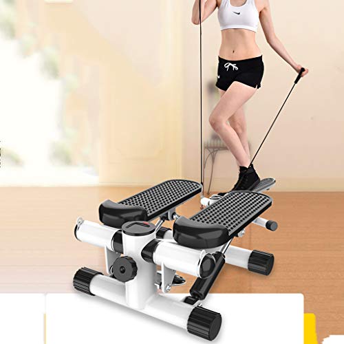 Stepper Mini, Step Machine para Fitness, Walking Machine, Cardio Fitness para el hogar, Twist Up-Down con Banda de Resistencia