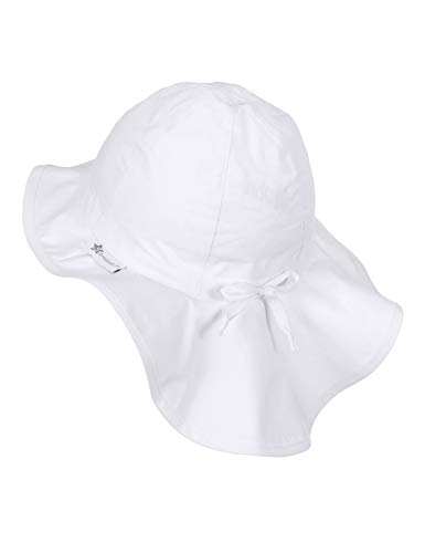 Sterntaler Sombrero unisex con cintas y protector de cuello, Edad: de 2-4 años, Tamaño: 53, Blanco