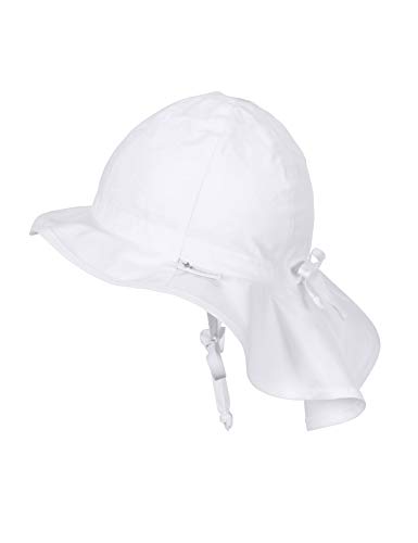 Sterntaler Sombrero unisex con cintas y protector de cuello, Edad: de 9-12 meses, Tamaño: 47, Blanco