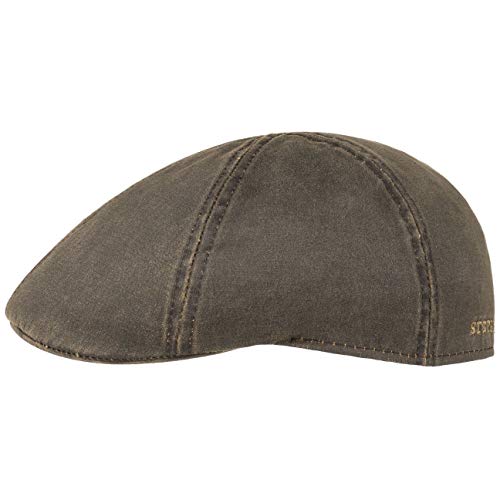 Stetson Flatcap Level para Hombre - Gorra Plana con algodón - Gorra de Hombre con protección UV 40+ - Gorra en Look Retro - Gorra Plana Verano/Invierno - Flat Cap marrón M (56-57 cm)