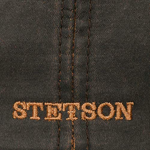 Stetson Gorra Plana Hatteras Old Cotton, Mujer/Hombre - Gorra Newsboy con protección UV 40 - Impermeable - Boina con algodón - Verano/Invierno marrón M (56-57 cm)