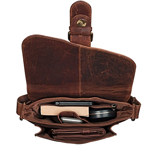 STILORD 'Mattia' Bolso de Piel Vintage pequeño para Hombres y Mujeres Bolso Mensajero o Bandolera para Tablet de hasta 10,1 Pulgadas de auténtico Cuero, Color:Kara - Cognac STILORD 'Mattia' Bolso de Piel Vintage pequeño para Hombres y Mujeres Bolso Mensajero o Bandolera para Tablet de hasta 10,1 Pulgadas de auténtico Cuero, Color:Kara - Cognac