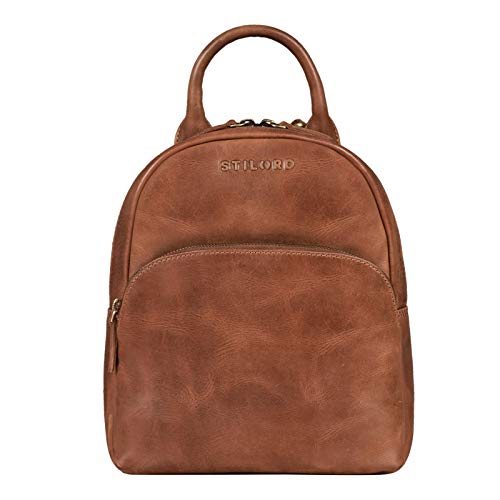 STILORD 'Ruby' Daypack Mochila de Cuero para Mujeres Pequeña Backpack Vintage Bolso de Mano Mochila de Día de la Ciudad para Salir de Compras de Auténtica Piel, Color:Andorra - marrón STILORD 'Ruby' Daypack Mochila de Cuero para Mujeres Pequeña Backpack Vintage Bolso de Mano Mochila de Día de la Ciudad para Salir de Compras de Auténtica Piel, Color:Andorra - marrón