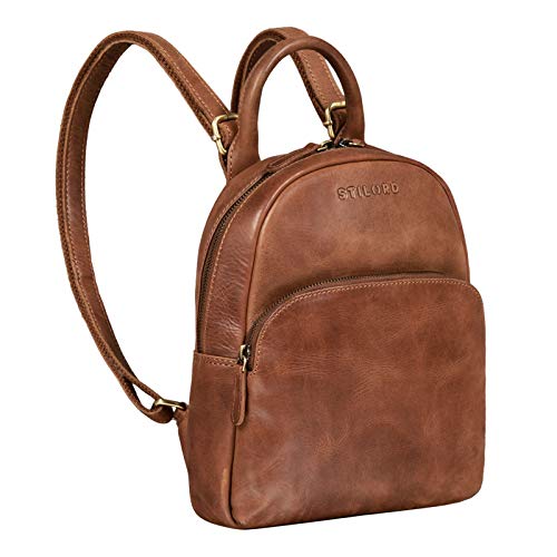 STILORD 'Ruby' Daypack Mochila de Cuero para Mujeres Pequeña Backpack Vintage Bolso de Mano Mochila de Día de la Ciudad para Salir de Compras de Auténtica Piel, Color:Andorra - marrón STILORD 'Ruby' Daypack Mochila de Cuero para Mujeres Pequeña Backpack Vintage Bolso de Mano Mochila de Día de la Ciudad para Salir de Compras de Auténtica Piel, Color:Andorra - marrón
