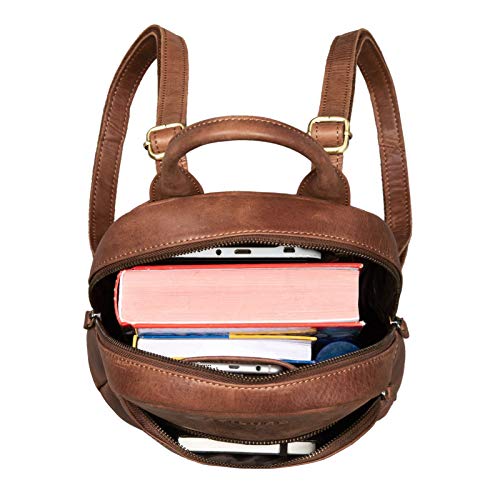 STILORD 'Ruby' Daypack Mochila de Cuero para Mujeres Pequeña Backpack Vintage Bolso de Mano Mochila de Día de la Ciudad para Salir de Compras de Auténtica Piel, Color:Andorra - marrón STILORD 'Ruby' Daypack Mochila de Cuero para Mujeres Pequeña Backpack Vintage Bolso de Mano Mochila de Día de la Ciudad para Salir de Compras de Auténtica Piel, Color:Andorra - marrón