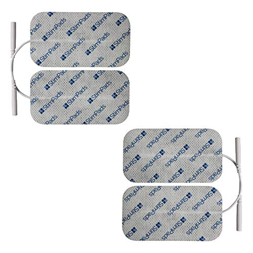StimPads, 50X90mm, Pack de 4 Unidades de Alto Rendimiento, electrodos TENS - EMS de Larga duración con Conector Universal Tipo Pin de 2mm StimPads, 50X90mm, Pack de 4 Unidades de Alto Rendimiento, electrodos TENS - EMS de Larga duración con Conector Universal Tipo Pin de 2mm