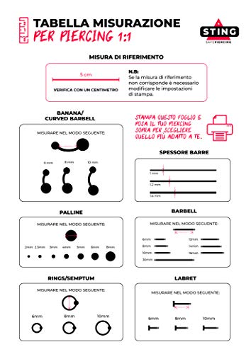 STING Piercing esterilizado, acero quirúrgico seguro, bola Ring – STGZ-BCA-1.2-8-3