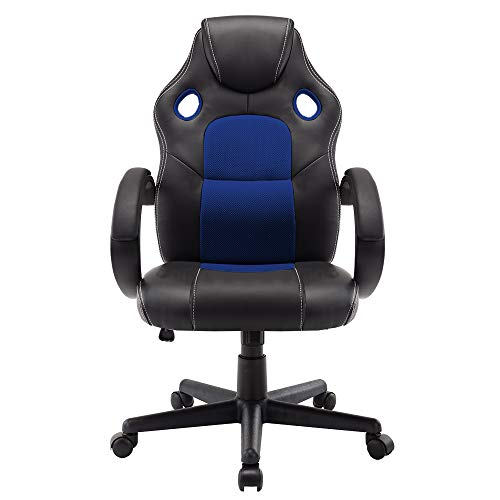 STmeng Sillas de Oficina, Computadora Ergonómico Silla de Oficina con Brazos, Ajustable Giratorio Oficina Esencial Silla (Azul) STmeng Sillas de Oficina, Computadora Ergonómico Silla de Oficina con Brazos, Ajustable Giratorio Oficina Esencial Silla (Azul)