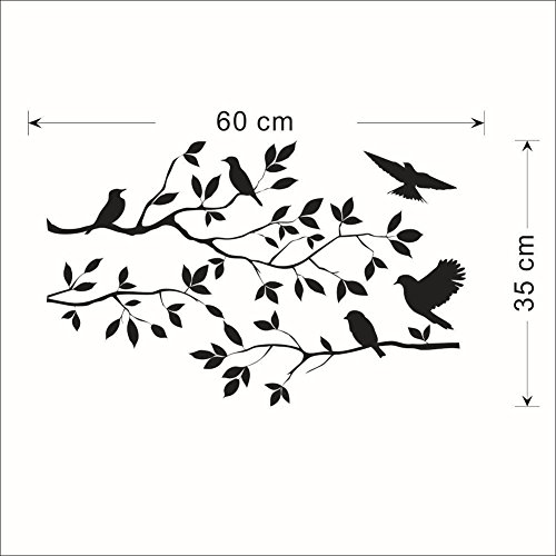 Stonges Ramas de los árboles Aves Etiqueta de La Pared Dormitorio de Vinilo Removible Sala de estar Art Mural Negro Tatuajes de Pared decoración