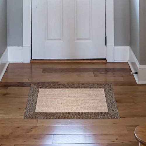 STORESDECO Alfombra vinílica Deblon – Alfombra de PVC Antideslizante y Resistente, Ideal para salón, Cocina, baño…¡Disponible en Medidas Grandes y más Colores! (60cm x 90cm, Marrón)