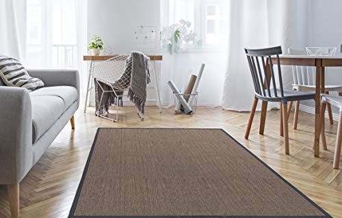 STORESDECO Alfombra vinílica Deblon con Ribete – Alfombra de PVC Antideslizante y Resistente, Ideal para salón, Cocina, baño… (120cm x 180cm, Marrón Oscuro) ¡Más Medidas y Colores!