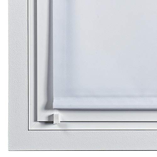 STORESDECO Estor Enrollable traslúcido EasyFix, fácil instalación sin taladrar, Ideal para Ventanas abatibles (45 cm x 180 cm, Blanco)