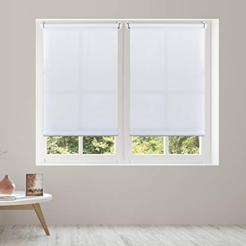 STORESDECO Estor Enrollable traslúcido EasyFix, fácil instalación sin taladrar, Ideal para Ventanas abatibles (45 cm x 180 cm, Blanco)