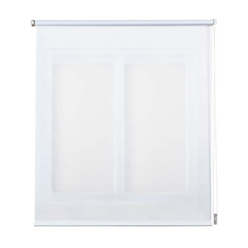 STORESDECO Estor Enrollable traslúcido EasyFix, fácil instalación sin taladrar, Ideal para Ventanas abatibles (45 cm x 180 cm, Blanco)