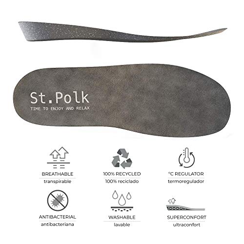 St.Polk® Zapatillas de Estar en casa Hombre/Mujer con Plantilla Extraible Slippers Pantuflas Fabricadas en España Original Unisex Invierno/Verano máxima Comodidad (Gris, Numeric_44)