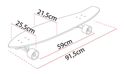 Street Surfing Longboard Kick Tail de Urban de Rough, Multicolor, 36 Pulgadas, 500237 Street Surfing Longboard Kick Tail de Urban de Rough, Multicolor, 36 Pulgadas, 500237
