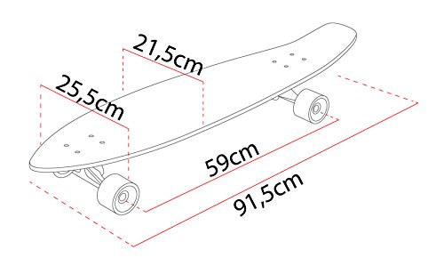 Street Surfing Longboard Kick Tail de Urban de Rough, Multicolor, 36 Pulgadas, 500237