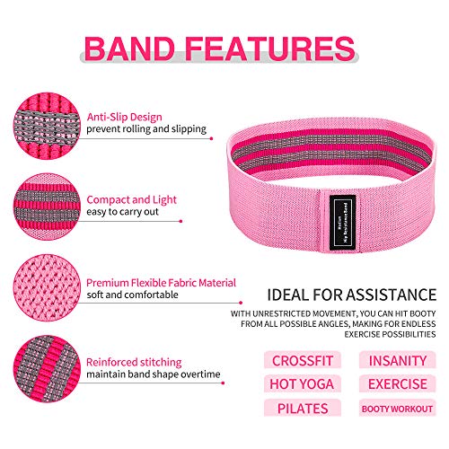 STRENTER Bandas de Resistencia Set, Bandas Elasticas de Fitness, Banda de Ejercicios de Cadera para la tonificación de Caderas, Bandas Antideslizantes para Fuerza de piernas y glúteos (3 Set)