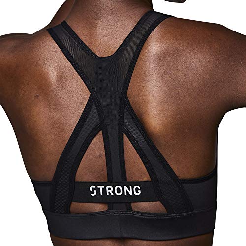 STRONG by Zumba Sujetador Deportivo con Espalda Cruzada Top Mujer de Gimnasio, Black, XS