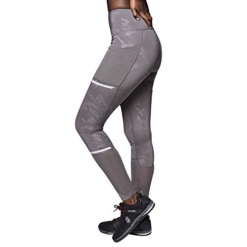 Strong ID Fitness Gym Tummy Control Leggings Deportivos Mujer de Cintura Alta, Grey, L