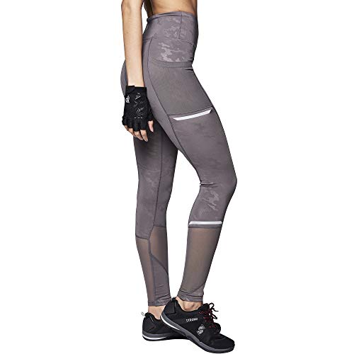 Strong ID Fitness Gym Tummy Control Leggings Deportivos Mujer de Cintura Alta, Grey, L