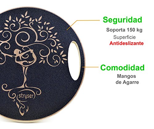 Stryser Tabla de Equilibrio de Madera, Balance Board Fitness Ejercicio Coordinación diámetro 39,5 cm Stryser Tabla de Equilibrio de Madera, Balance Board Fitness Ejercicio Coordinación diámetro 39,5 cm