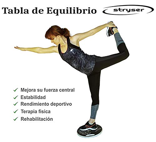 Stryser Tabla de Equilibrio de Madera, Balance Board Fitness Ejercicio Coordinación diámetro 39,5 cm Stryser Tabla de Equilibrio de Madera, Balance Board Fitness Ejercicio Coordinación diámetro 39,5 cm