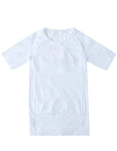 STTLZMC Faja Camiseta Hombre Deportiva Adelgazante Reductora Compresion Elástica de Ropa Interior,Blanco,L