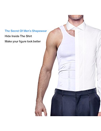 STTLZMC Faja Chaleco Hombre Adelgazante Reductora Compresion Elástica de Ropa Interior M-XXXL,Blanco,x-Large