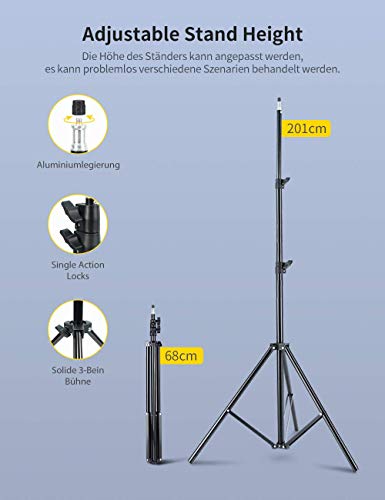 Studio Softbox Iluminación Kit Fotografía, Raleno 50x70cm Equipo de Iluminación Continuo con 1x 85W Bombilla, 1x Softbox, 1x Trípode Montaje Universal, 1x Bolsa de Tela