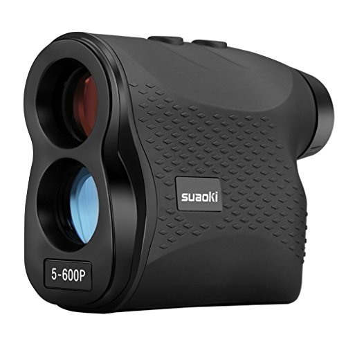 SUAOKI - 600m Telémetro de Golf, Telémetro Prismático Profesional Monocular Medidor de Distancia Larga, 6X Aumento,con Bloqueo de bandera, Distancia, Medición de Velocidad, Negro